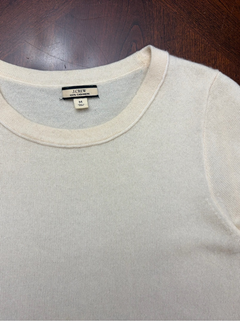 J. Crew Light Cream Cashmere Crewneck Sweater(WT6)